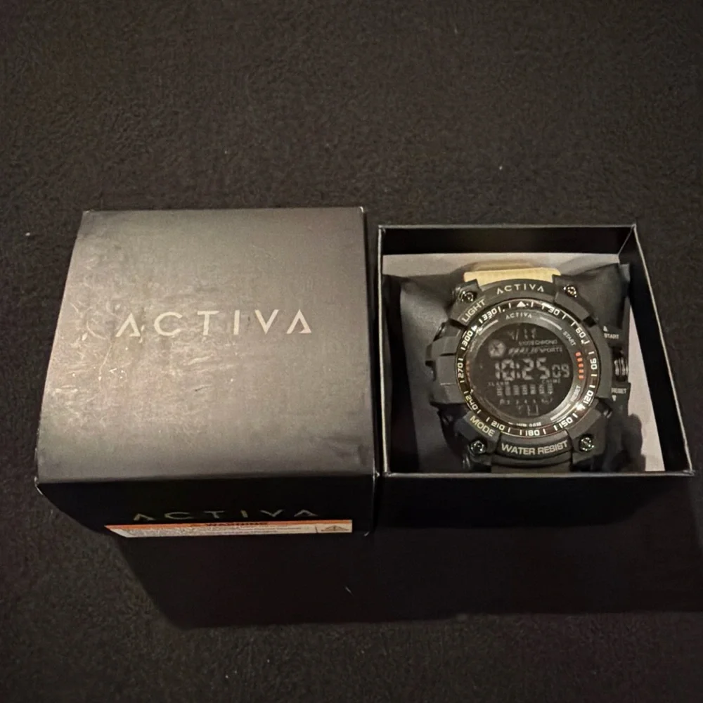 Activa Digital Sports Watch Mens Camo Strap Chronograph Alarm 30M WR New w/Tags